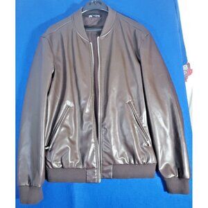 Zara Faux Leather Bomber Jacket  Full Zip Men's Size Large